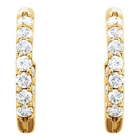 14K Yellow 1 1/8 CTW Diamond Inside-Outside Hinged 18.5 mm Hoop Earrings 2