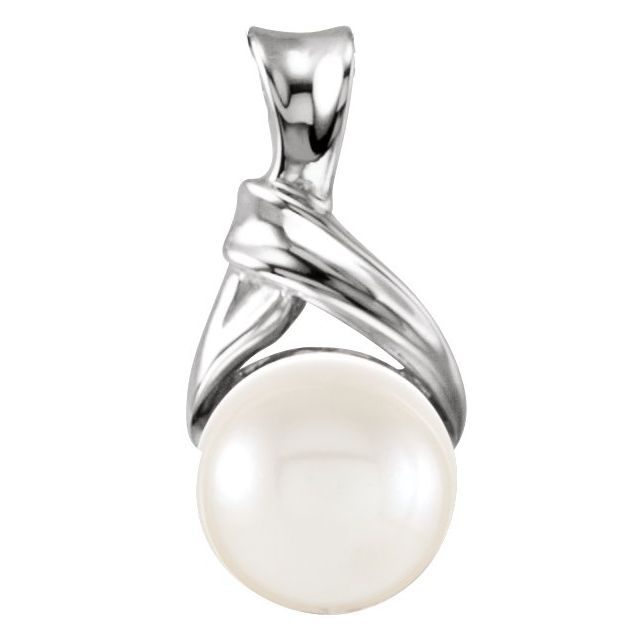 14K White Akoya Cultured Pearl Pendant 1
