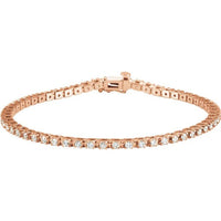 14K Rose 2 1/4 CTW Diamond Line 7 1/4" Bracelet 1