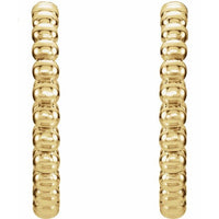 14K Yellow 21 mm Beaded Hoop Earrings 4