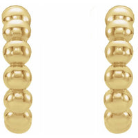 14K Yellow 12 mm Beaded Hoop Earrings 4