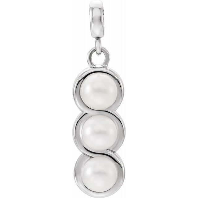 14K White 4.0-4.5 mm Freshwater Cultured Pearl Pendant 1