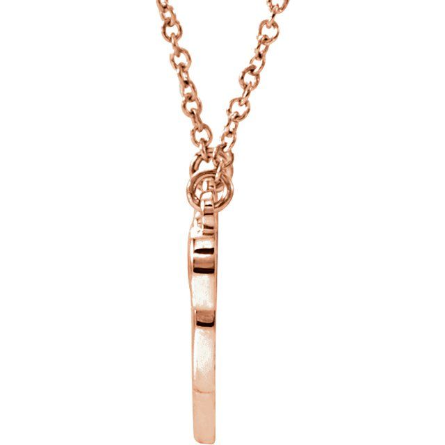 14K Rose Graduated Heart 17 1/2" Necklace 2