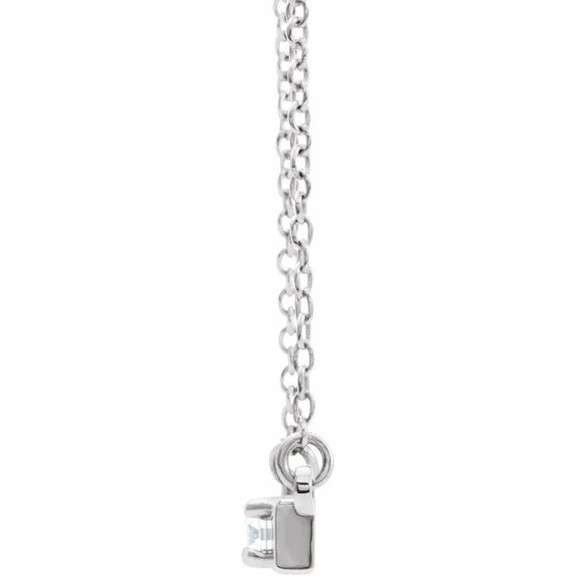 14K White 1/10 CTW Diamond Bar 17.5" Necklace 2