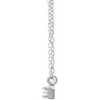 14K White 1/10 CTW Diamond Bar 17.5" Necklace 2