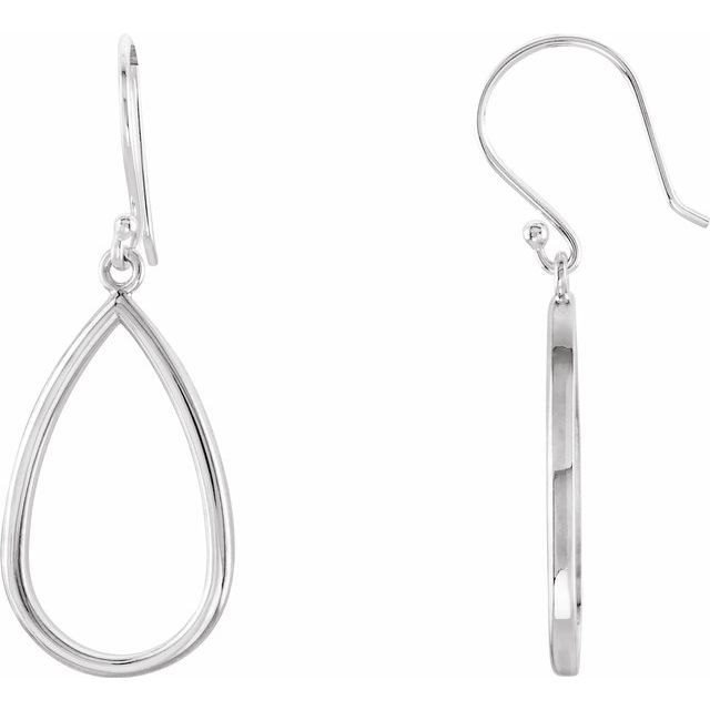 Sterling Silver Pear Shaped Earrings 1