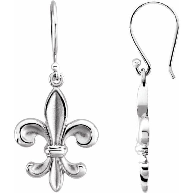 Sterling Silver Fleur-de-lis Earring 1