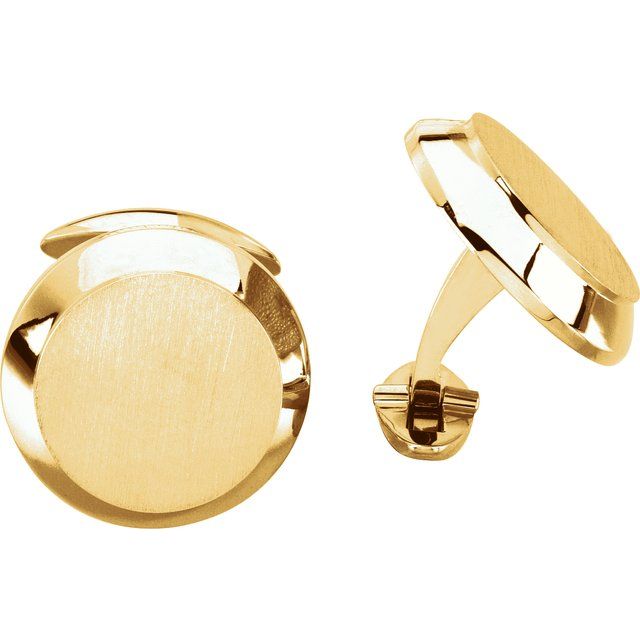 18K Yellow Men's Cuff Links 2