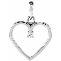 Sterling Silver .025 CTW Diamond Heart Pendant 1