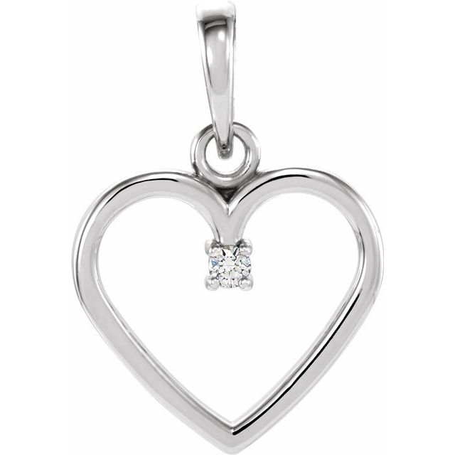 Platinum .02 CTW Diamond Heart Pendant 1