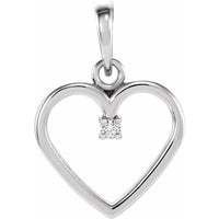 Platinum .02 CTW Diamond Heart Pendant 1