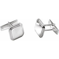 Smart Line Engravable Square Cuff Links - TreasureFineJeweler