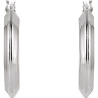 Sterling Silver 24 mm Round Knife Edge Tube Style Hoop Earrings 2