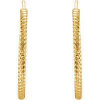 14K Yellow 21 mm Rope Hoop Earrings 3