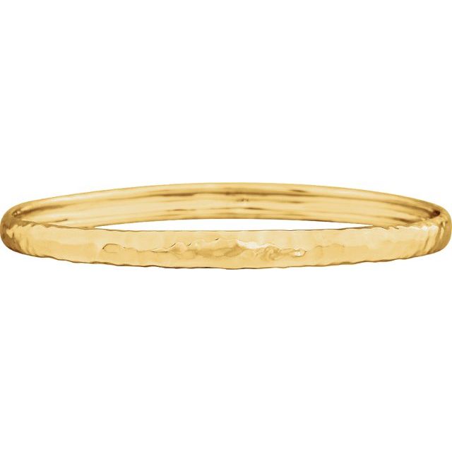 14K Yellow 5.1 mm Hammered Bangle Bracelet 1