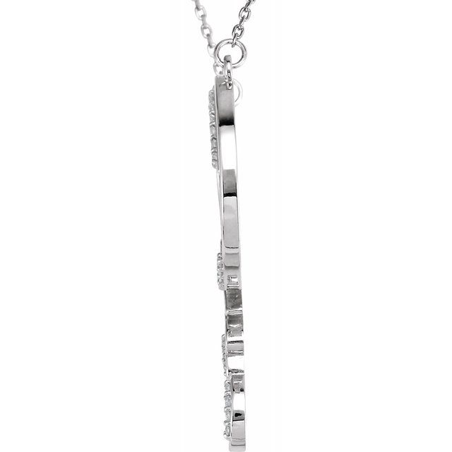 14K White 1/8 CTW Diamond Infinity-Inspired Love Heart 18" Necklace 2