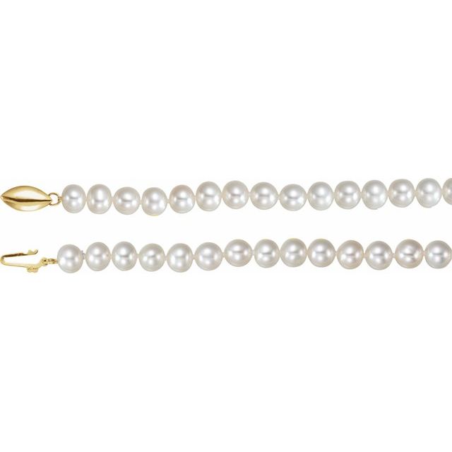 14K Yellow Freshwater Cultured Pearl 18" Necklace 1