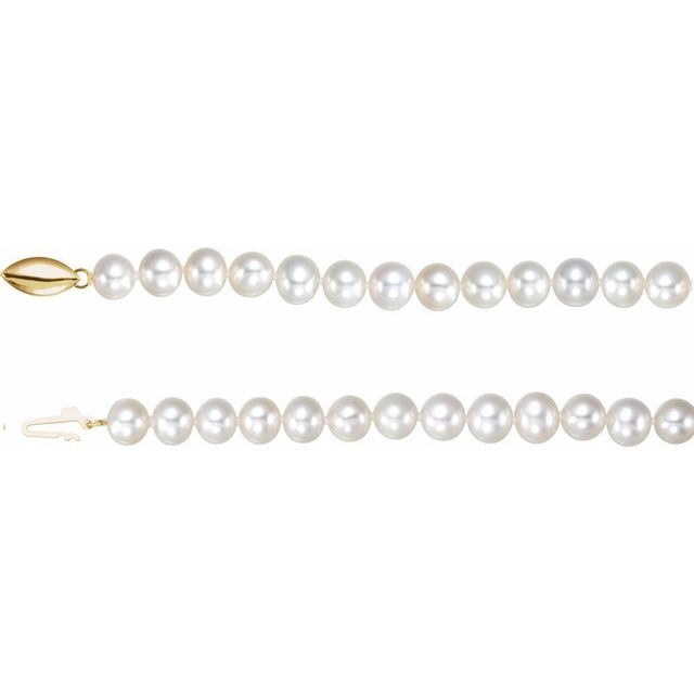 14K Yellow Freshwater Cultured Potato Pearl 18" Necklace 1