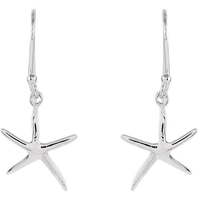 Sterling Silver Starfish Earrings 2