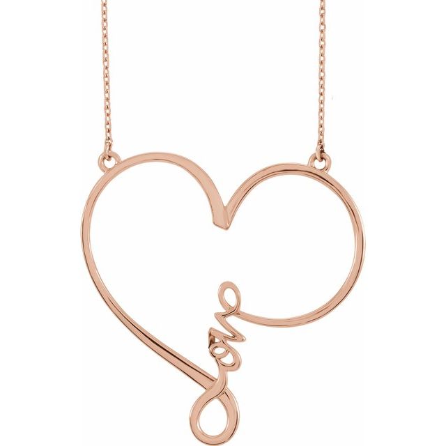14K Rose 34x33 mm Infinity-Inspired Love Heart 18" Necklace 1