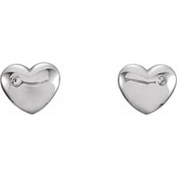 Sterling Silver .02 CTW Diamond Heart Earrings 2