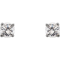 Sterling Silver 3 mm Round Imitation Diamond Youth Birthstone Earrings 2