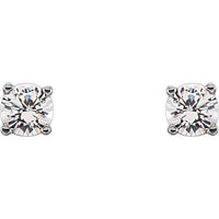 Sterling Silver 3 mm Round Imitation Diamond Youth Birthstone Earrings 2