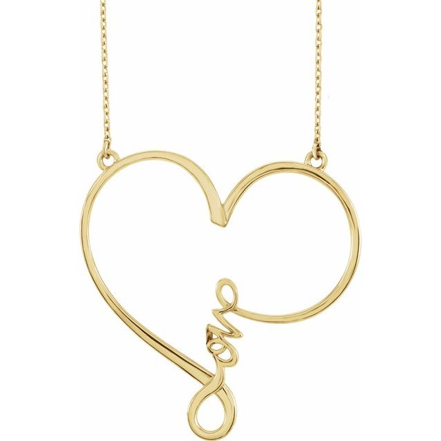 14K Yellow 34x33 mm Infinity-Inspired Love Heart 18" Necklace 1