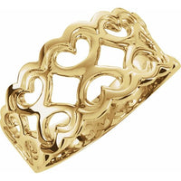 10K Yellow 10.2 mm Heart Pattern Band 1