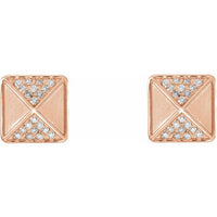 14K Rose .10 CTW Diamond Accented Earrings 2