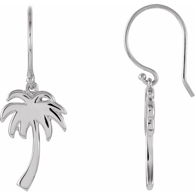 Sterling Silver Petite Palm Tree Earrings 1