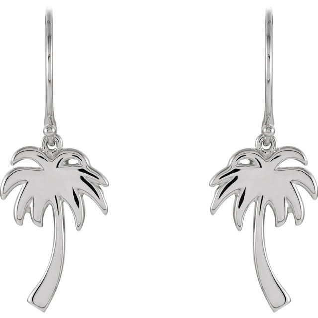 Sterling Silver Petite Palm Tree Earrings 2