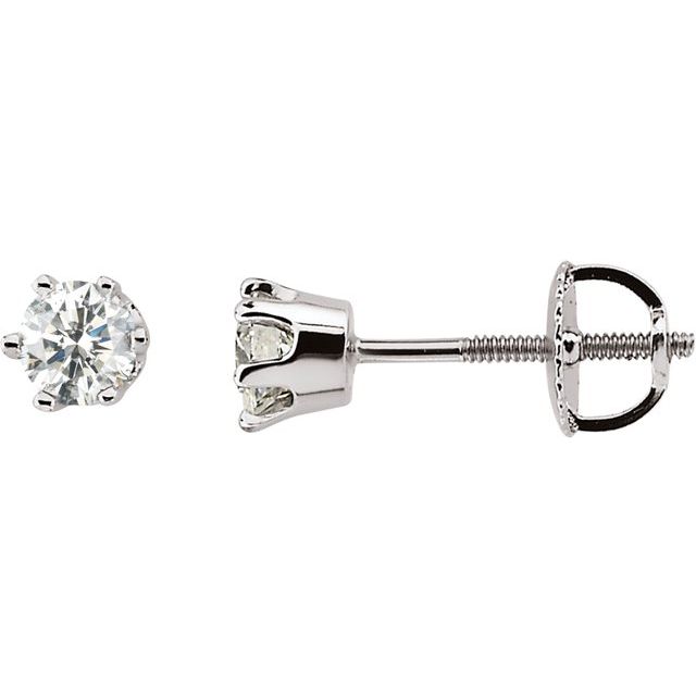 14K White 1/2 CTW Diamond Earrings 1