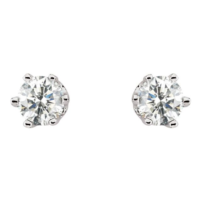 14K White 1/2 CTW Diamond Earrings 2
