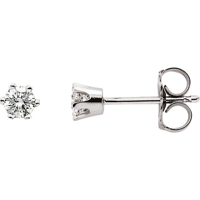 14K White 1/4 CTW Diamond Stud Earrings 1