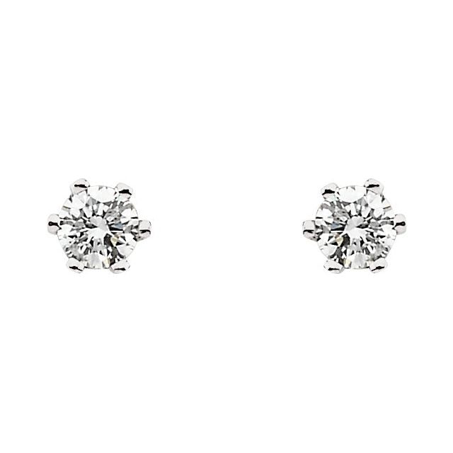 14K White 1/4 CTW Diamond Stud Earrings 2