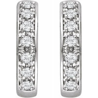 14K White 1/3 CTW Diamond Hoop Earrings 2