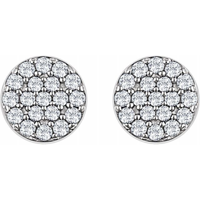 14K White 1/3 CTW Diamond Cluster Earrings 2