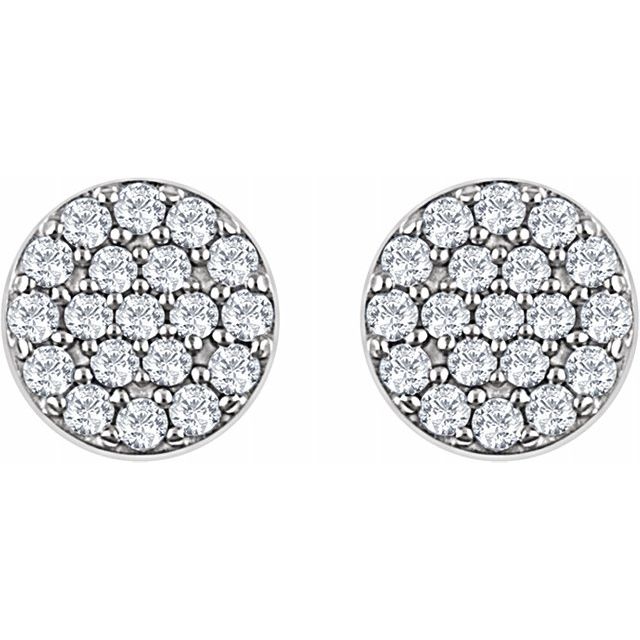 14K White 1/3 CTW Diamond Cluster Earrings 2