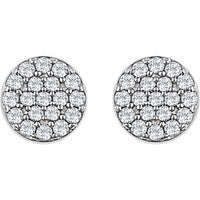 14K White 1/3 CTW Diamond Cluster Earrings 2