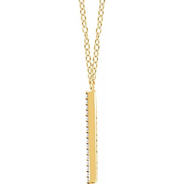 14K Yellow 1/6 CTW Diamond "V" 18" Necklace 2