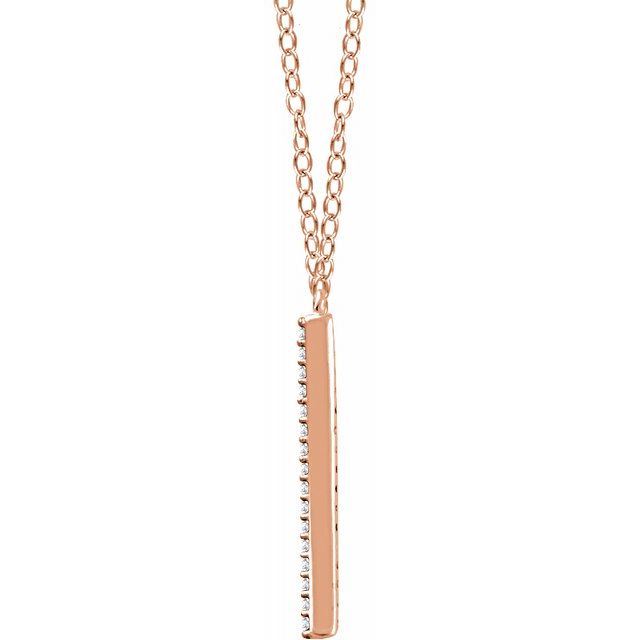 14K Rose 1/6 CTW Diamond "V" 18" Necklace 2