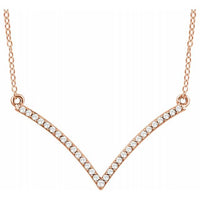 14K Rose 1/6 CTW Diamond "V" 18" Necklace 1