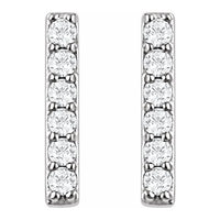 Platinum 1/10 CTW Diamond Bar Earrings 2
