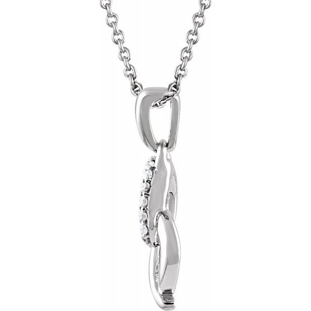 Sterling Silver .05 CTW Diamond Heart 16-18" Necklace 2