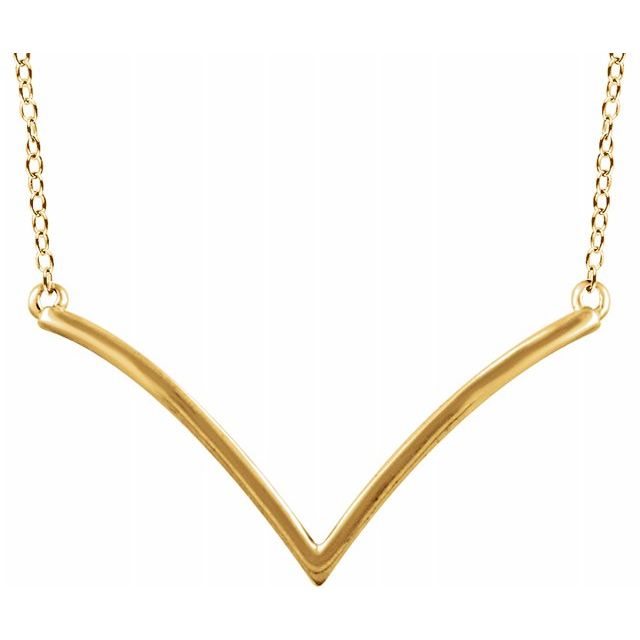 14K Yellow "V" 16-18" Necklace 1
