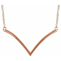 14K Rose "V" 16-18" Necklace 1