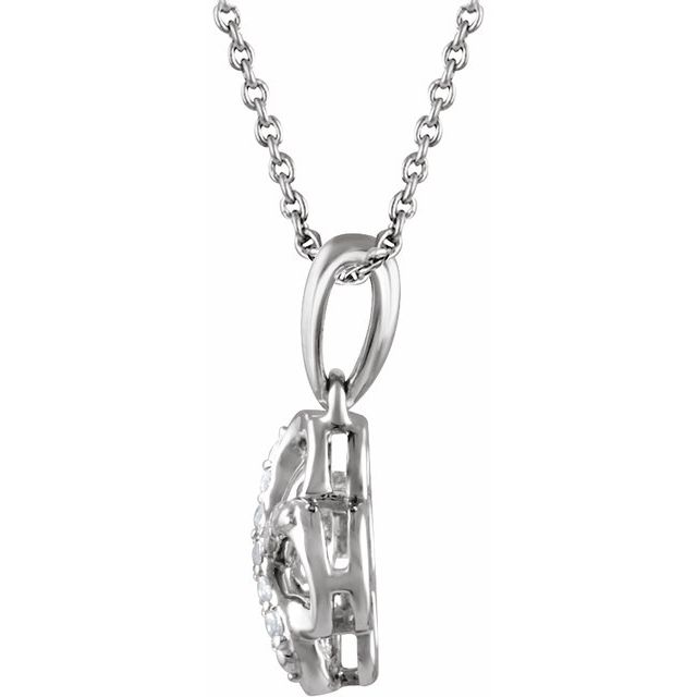 Sterling Silver .08 CTW Diamond 18" Necklace 2