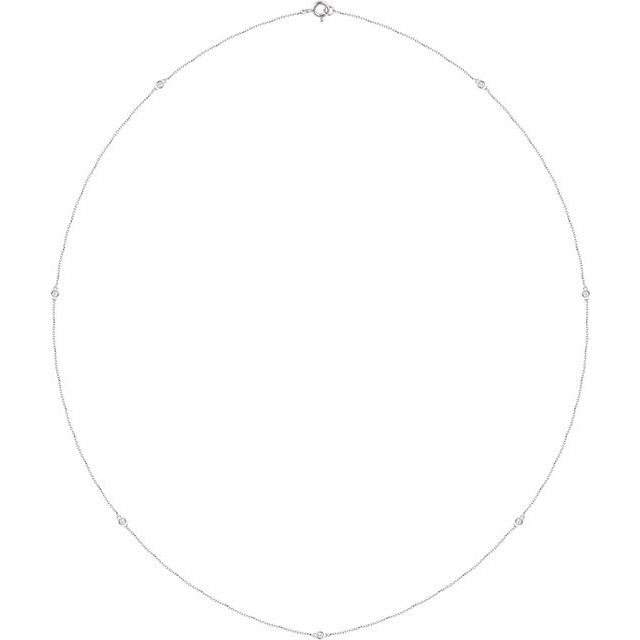 14K White 1/4 CTW Diamond 7-Station 24" Necklace 1