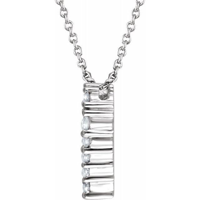 14K White 1/4 CTW Diamond Heart 18" Necklace 2